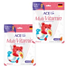 ACE SUPER KIDS 綜合維他命軟糖, 德國進口, 10種維生素, 14顆/袋, 2.8g, 2包