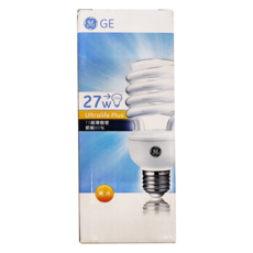 GE 27W 高功率T3 螺旋燈泡 120V 柔和黃光(2700K) 單入, Soft White (2700K), 1個