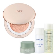 아이오페 에어쿠션 스킨핏 톤업 15g + 아모레퍼시픽 기초화장품 3종, 누디핑크, 1세트