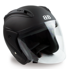 BANCY 오픈페이스 오토바이 헬멧 투명실드 Y-1, XXXL, 무광블랙