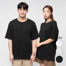 캐럿 남녀공용 릴렉스 핏 프리미엄 크루 넥 티셔츠