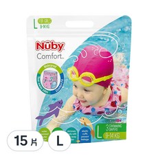 Nuby 游泳褲型尿布 女童, L, 15片
