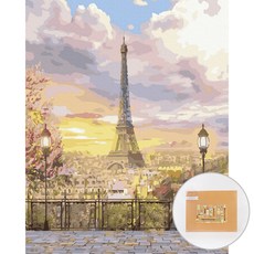아트조이 DIY 명화 그리기 세트 40 x 50 cm 세로형, 봄의 에펠탑