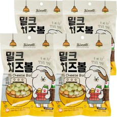 더주스 비스코티 반려견 비스켓 160g, 밀크 + 치즈볼 혼합맛, 4개