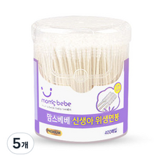 맘스베베 신생아 위생면봉, 400개입, 5개