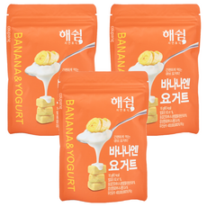 Haeswim 寶寶優格餅乾, 含50%水果果粒, 急速冷凍乾燥製成, 含20億個活性乳酸菌, 香蕉原味, 16g, 3包