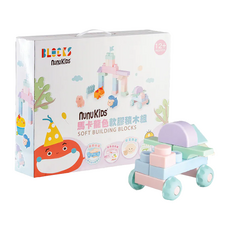 nunuKIDS 努努寶貝 益智馬卡龍軟積木，86pcs，公仔配件組，動物農場, 農場動物, 1組