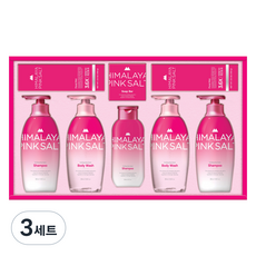 LG 生活健康 喜馬拉雅山粉紅鹽沐浴禮盒 玫瑰版+購物袋, 3組