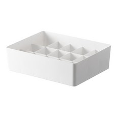 懶角落 15格內衣收納盒 Set 2, 白色PP材質, 30 x 23 x 11.6cm, 白色, 2個
