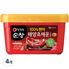 청정원순창 태양초 매운 고추장, 1kg, 4개