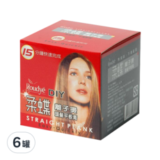 柔蝶 DIY 離子燙平板膏, 15分鐘快速完成, 無臭味不傷髮質, 180ml, 6罐