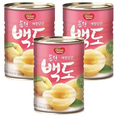 동원 백도 복숭아 통조림, 3개, 400g