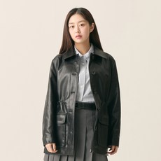 Roem 女款中長人造皮革夾克
