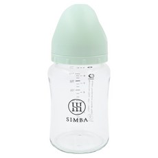 Simba 小獅王辛巴 蘊蜜質金玻璃寬口防脹氣奶瓶 新生專用, 綠沐, 180ml, 1個