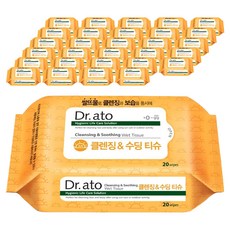 Dr.ato 清潔&舒緩濕紙巾 攜帶型, 20入, 72個
