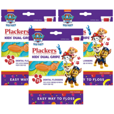 plackers 派樂絲 兒童牙線棒, 6cm, 75支, 3包