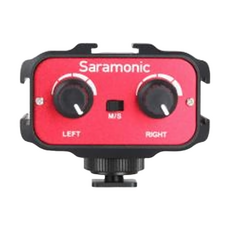 Saramonic 楓笛 SR-AX100 雙通道混音器 音頻適配器, 紅色 + 黑色