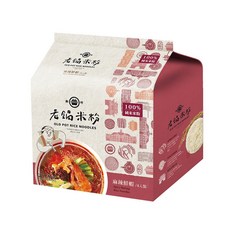 老鍋米粉 麻辣鮮蝦風味湯米粉 4入裝, 60g, 4包, 1袋