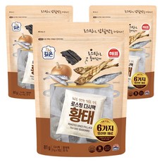 Haebio烘焙再烘烤明太魚乾 9入, 3個, 81g