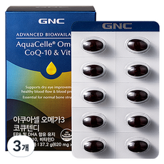 GNC 아쿠아셀 오메가3 코큐텐디 37.2g, 3개, 60정