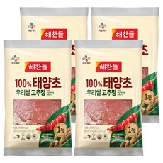 해찬들 100% 태양초 우리 쌀 고추장 봉, 500g, 4개