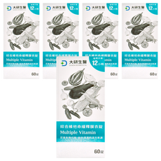 大研生醫 綜合維他命緩釋膜衣錠，含27種維生素及礦物質，12小時長效吸收，補充人體所需維生素, 60顆, 47g, 5罐
