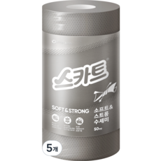 스카트 소프트 앤 스트롱 수세미, 그레이, 50개입, 5개