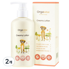 Orgabebe 超保濕臉部身體乳霜, 2瓶, 300ml