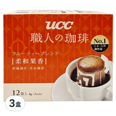 ucc 職人的珈琲 柔和果香濾掛式咖啡, 8g, 12包, 3盒