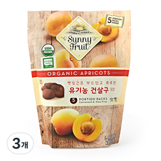 써니후르츠 유기농 건살구 파우치 5p, 250g, 3개