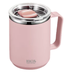 BOACUP 不鏽鋼馬克杯 450ml, 浪漫粉, 1個