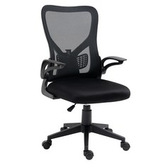 [쿠팡수입] 니디스 기본형 메쉬 플립형 팔걸이 사무용 의자 OC-02, 블랙