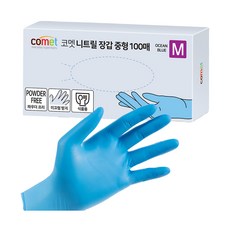 comet 合成橡膠手套 100入, 中(M), 藍色, 1盒