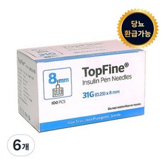 탑파인 펜니들 인슐린주사침 31G 8mm 100p, 6개