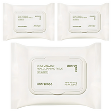 INNISFREE 橄欖真萃卸妝濕巾, 3包, 30張
