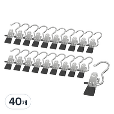 살림의기술 논슬립 외집게 옷걸이, 블랙, 40개