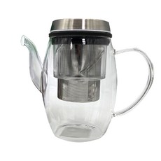 百貨King 優得 轉運泡茶壺 G-4048, 600ml 耐熱玻璃壺身 不鏽鋼上蓋 304不鏽鋼內膽, 1個