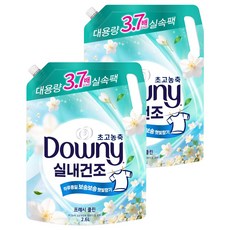 다우니 실내건조 초고농축 섬유유연제 프레시 클린 자스민향 리필, 2.6L, 2개