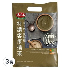 馬玉山 無加糖特濃客家擂茶, 全天然, 高纖含鐵, 全素食, 小包裝好攜帶, 30g, 12包, 3袋