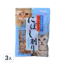 海洋帝國薄切低鹽柴魚片3入組, 貓咪零食, 富含Omega-3, 無添加, 幫助毛髮亮麗, 促進心血管健康, 3入
