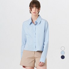 ELLE PARIS 여성용 세미크롭 릴렉스핏 데일리 셔츠 LLEPARIS 여성용 세미크롭 릴렉스핏 데일리 셔츠