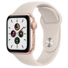 Apple 애플워치 SE, 골드 알루미늄 케이스, 스타라이트 스포츠 밴드, 40mm, GPS