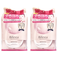 Bifesta 碧菲絲特 即淨保濕卸粧棉 水嫩 粉色, 大尺寸柔軟棉片 46枚入, 46片, 2包