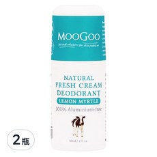 MOOGOO 天然草本體香劑 檸檬香桃木香味 100%不含鋁, 60ml, 2瓶