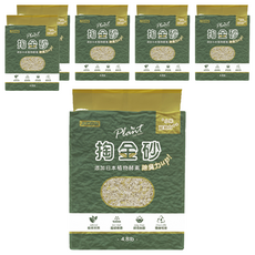 JUNBai Plant 輕植系 掏金貓砂, 添加日本植物酵素, 超低粉塵, 4.8lb (2.2KG), 6包