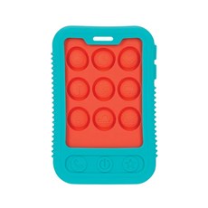 Nuby 按壓咬咬手機固齒器, 單品, 活力橘紅, 1入