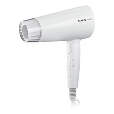 達新牌 負離子折疊吹風機 FD-180, 雙電壓110/220V, 1400W強勁風量, 附收納袋, 白色