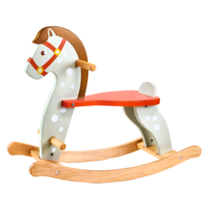 mentari活力奔騰搖搖馬 MT7953，安全木製搖搖玩具，訓練平衡感，增添童年樂趣, 灰色, 1個