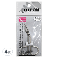 LOTRON 粉紅佳人 L-203 剪刀式眉拔，輕鬆好握, 4支
