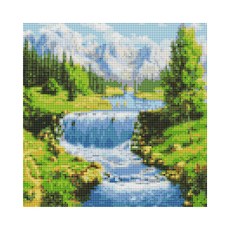 플레이어바웃 시원한 계곡 DIY 보석십자수 세트 30 x 30 cm, 혼합색상, 1세트